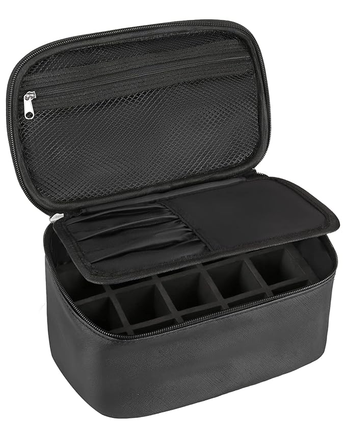Nail Polish Bag Nail Art Set Organizer Nail Polish Travel Case Nail Tool Bag With Compartment Gift for Women (black)