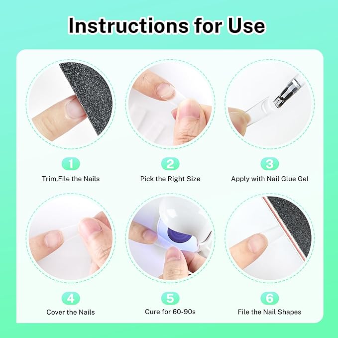 JODSONE Short Coffin Press on Flase Nail Tips for Extension Nail Tips Soft Gel Matte Half Cover Clear Gelly Nail Manicure 12 Sizes 360Pcs