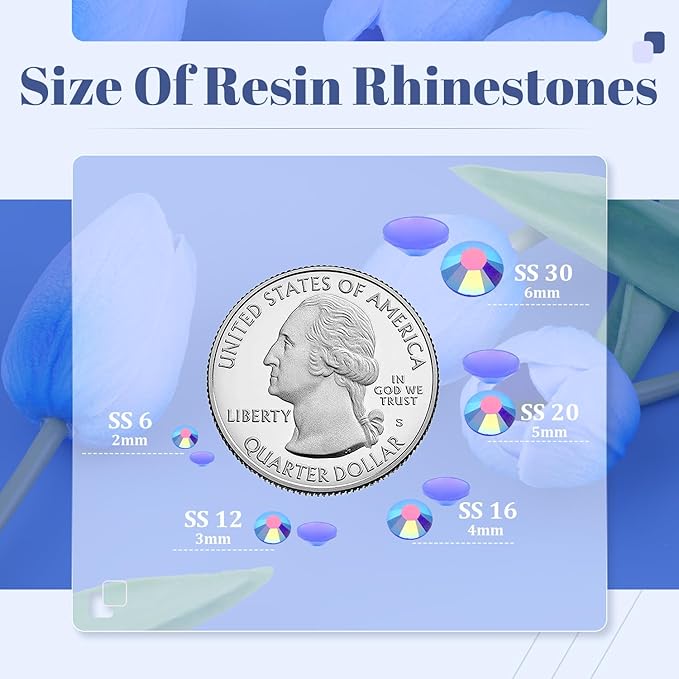 1500PCS 6mm Resin Jelly Rhinestones in Bulk (Dark Blue AB), Bedazzling Flatback Crystals Rhinestones for Crafting DIY Nail Decoration, Gems Diomand Charms for Tumbler Shoes Clothing Fabric