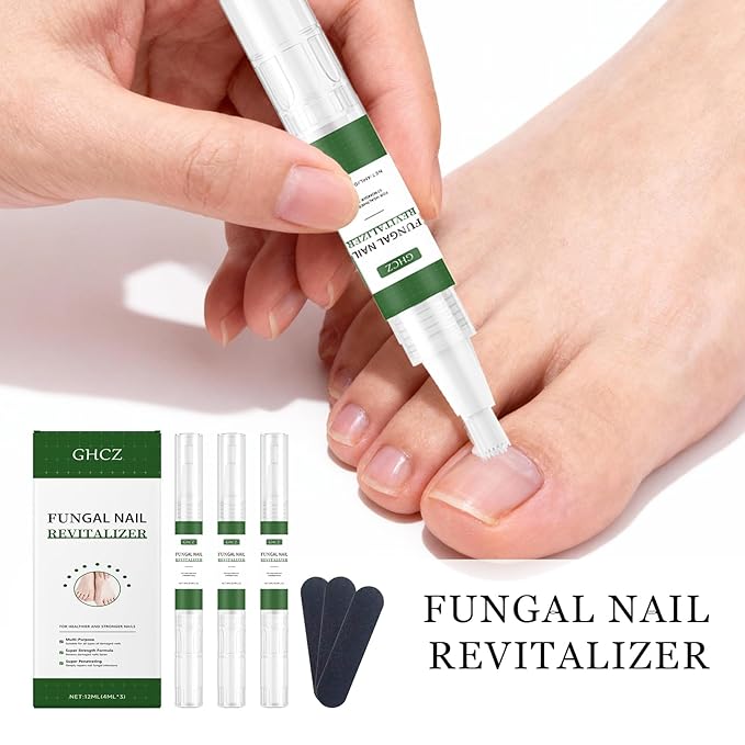 Toenail Fungus Pen, powerful Toenail fungus treatment, repairs damaged nails: yellow nails, discolored nails, thickened nails. Suitable for fingernail fungus treatment. Contains 3 nail fungus pens.