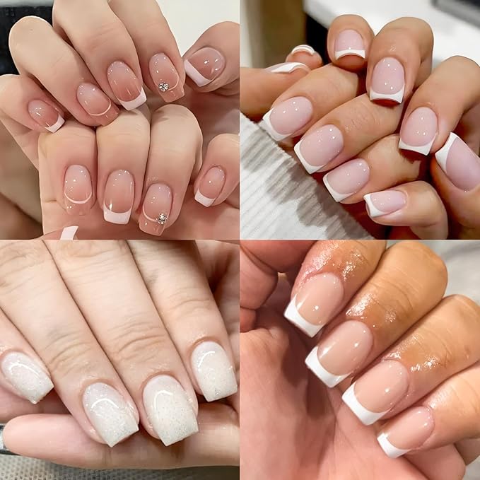 LoveOurHome 600pc Short Square Nail Tips Clear Fake Nails Short Square Gel Nail Tips Full Cover Acrylic Nails Clear Press on Nails Women False Nail 15 Sizes Fingernails for Nail Tip Extension
