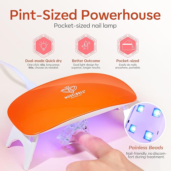 Modelones Poly Gel Nail Kit with Lamp - 20 Color Complete Extension Starter Kit - Nude Pink Glitter Red with Nail Art Tools and Gifts for Women