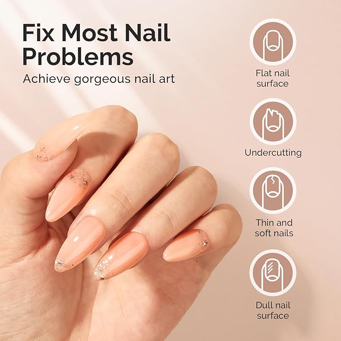 MelodySusie Hema Free Nude Pink Builder Nail Gel for Nails Thickening, 0.5 Fl Oz, Soak Off UV Extension Gel, Nail Art Design Salon DIY Manicure at Home for Women H1403