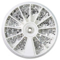 Nail Art Rhinestones Fake Pearl Gems Jewelry Decorations Manicure Wheel (5 Wheels, Silver)