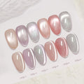 Born Pretty Cat Magnetic Eye Gel Nail Polish 6 Color Peach Pink Nude Light Purple Silver Magnetic Shimmer Glitter Gel Polish Soak Off U V Nail Gels 7ML
