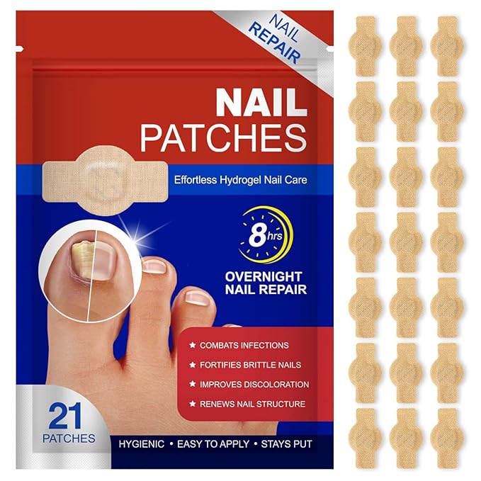 Nail Patches, Nighttime Nail Repair for Damaged, Discolored Nails - 42 Patchs