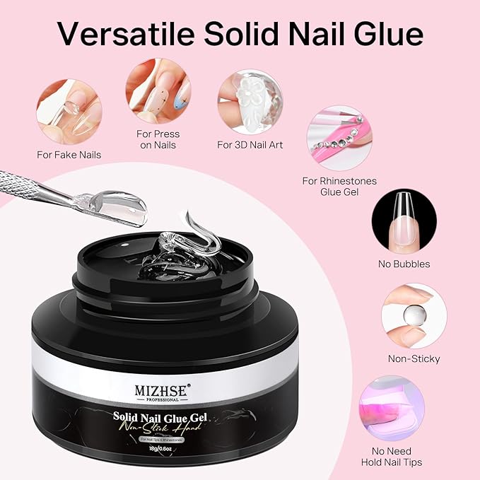 MIZHSE Gel Nail Kit Medium Coffin Gels Nail Tips, Solid Nails Glue Gel for Press On Nails with Portable U V Lamp 240Pcs 12 Sizes Half Matte Nail Tips Easy Nail Extension Set for Women
