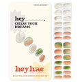 Heyhae Semi Cured Gel Nail Strips | No LED Lamp Needed | Marble, Glitter, Spring | Easy Apply & Remove, Salon Quality |Includes 28 Strips, 1 Prep Pads, Nail File & Wooden stick- Hey, Chase Your Dreams