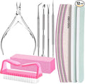 FANDAMEI Nail Care Kit, Nail Files 100/180, Nail Buffer Block, Cuticle Nippers, Cuticle Trimmer, Cuticle Pusher, Nail Tools, Nail Kit, Pedicure & Manicure Tools, Nail Prep Kit, Manicure Kit for Women