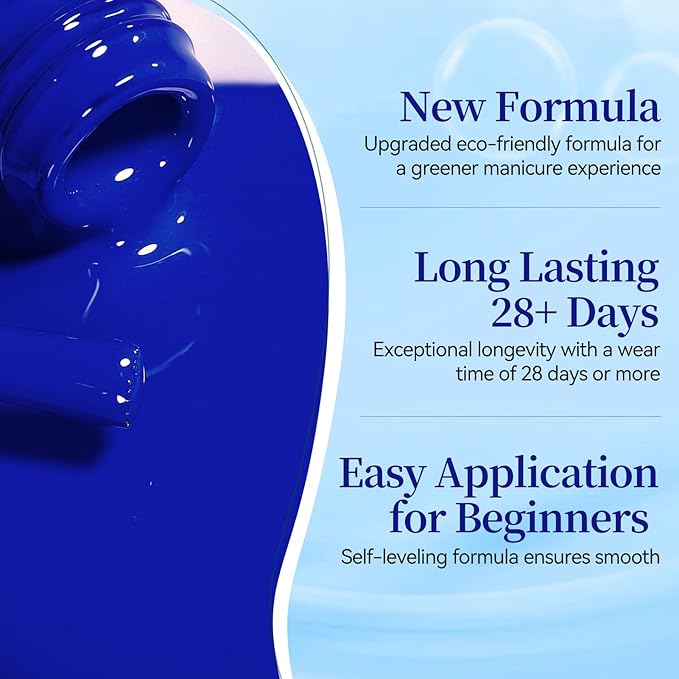 BORN PRETTY Blue Gel Nail Polish Set 6 Colors From Light Sky to Royal Navy Dark Blue Glitter Shimmer White Pearl Gel Polish Kit for Salon Manicure and Nail Art DIY at Home