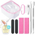 AZUREBEAUTY Nail Soaking Bowl, Soak Off Dip Powder Gel Polish Remover, Manicure Bowl for Hand with 15ml Cuticle Oil Nail Art Tools, Nail Brush, Cuticle Pusher, Cuticle Peeler, Nail File Buffer