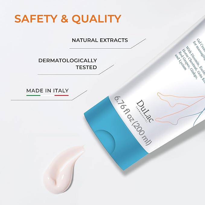 DULÀC FARMACEUTICI 1982 Dulac Dinaven Legs Cooling Cosmetic Gel With Natural Botanical Elements Lightweight Daily Leg Care Fast Absorbing Body Formula 6.76 Fl Oz (Pack of 4)