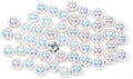 200Pcs Pearl Sew on Rhinestones for Crafting,8mm Claw Pearl Embellished Rhinestoness for DIY,Half Round Pearls for for Crafting Jewelry Handicrafts Clothes Bag Shoes-Ab Colorful(Silver Claw)