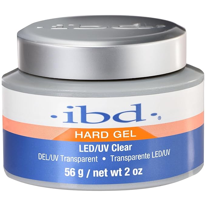 IBD Hard Gel LED/UV Gels, for Nails Extensions & Enhancements, Clear 2oz