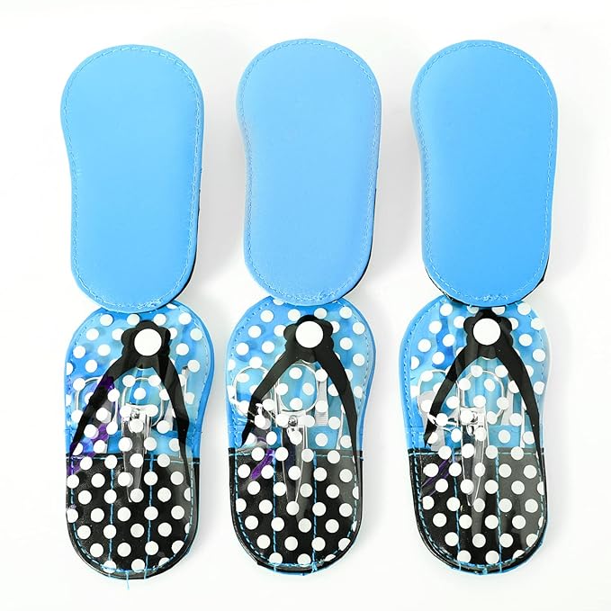 Polka Dot Flip Flop Manicure Sets Manicure Kit Personal Care pack of 6 Blue