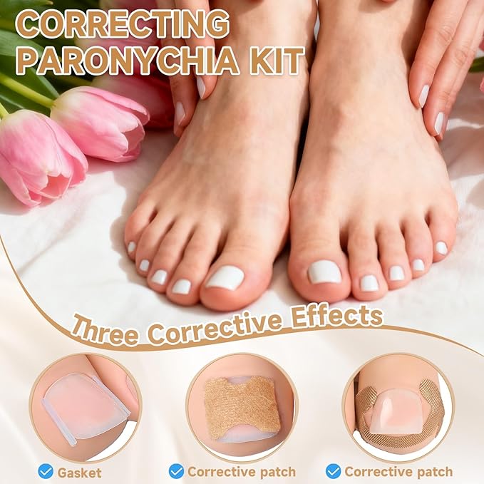 201 Pcs Ingrown Toenail Corrector Kit with Breathable Correction Strips, Curved Nail Patches, Toenail Lifter Tools, Complete Home Pedicure Set for Daily Nail Grooming & Nail Shaping
