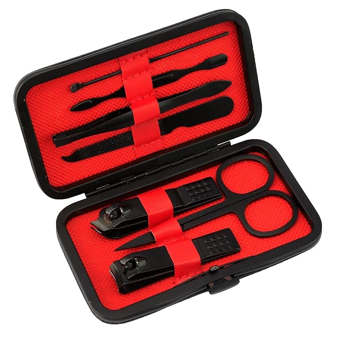 Manicure Set Men Nail Clippers Gifts for Valentine's Day Men Nail Kit Easter Basket Stuffers Travel Size Toiletries Black Pedicure Tools for Feet Pedicure Kit Gift Sets Foot Care Practica Gifts