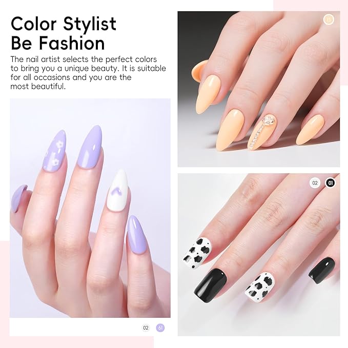 COSCELIA 40pcs Gel Nail Polish Set, 35 Colors Gel Polish with 5 Top Base Coat Red Nude Pink Glitter All Seasons Colors Nail Art Manicure Kit Salon DIY at Home Valentines Day Gifts for Women