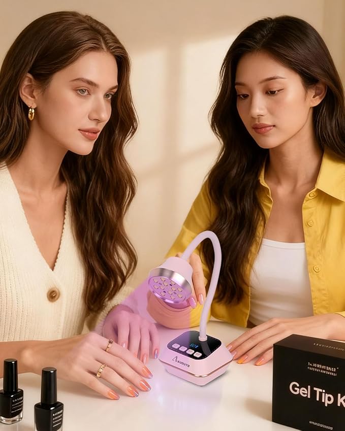 UV LED Nail Lamp for Gel Nails Polish, Flash Cure 36W Rechargeable Cordless Gooseneck Mini Nails Light, Quick Dryer with Timers Smart Sensor Ambient Lighting, Home DIY & Professional