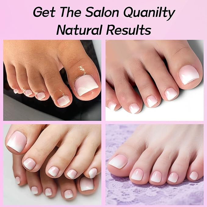 120PC Ombre Press on Toenails for Women Fake Toe nail Press ons Acrylic Toe Press on Nails Set, Ombre Press on Toe Nails Press on Fake Toenails Press ons Acrylic Toe Nail Tips Kit&Glue Tab-B