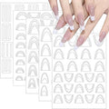 DANNEASY 5 Sheets French Tip Guide Stencil for All Nail Shapes French Manicure Strips Self-Adhesive Frenchs Nail Stickers Decals for Women Girls DIY Decoration Stencil Tools