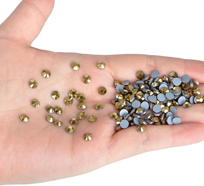 NCB 2880pcs Hotfix Rhinestones Bulk, Clear Rhinestones for Crafts Clothes, Hotfix Crystals DIY Decoration (Aurum, SS8 2.4mm)