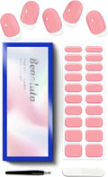 Semi Cured Gel Nail Strips - UV Light Gel Nail Stickers - 20 Long Lasting Salon Quality Wraps (Pink Reverie)