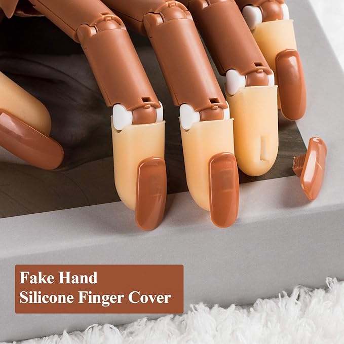 ANCIRS 10 Pack Fake Hand Silicone Finger Cover, Fingertip Replacement Accessory for Nail Art Equipment