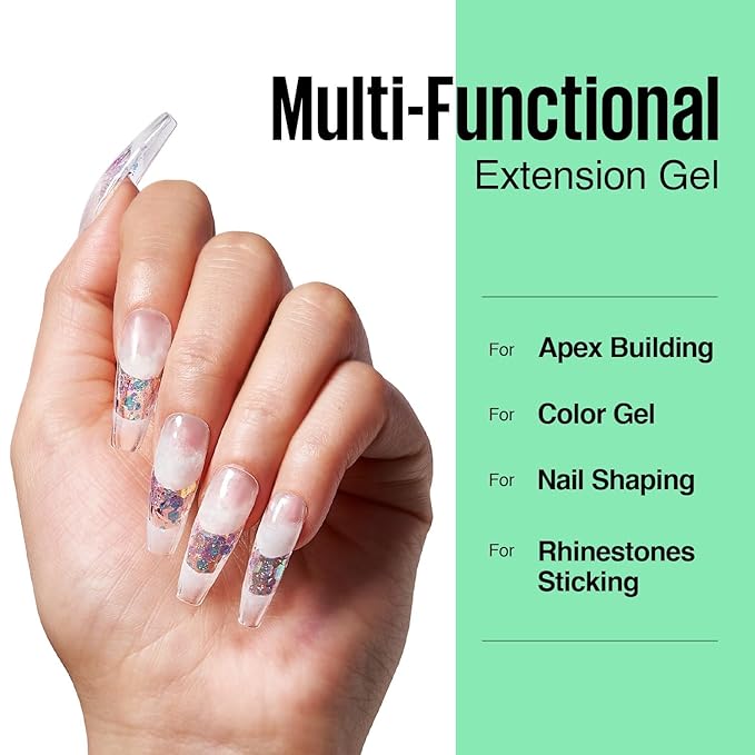 MEFA Builder Gel for Nails, Transparent UV Gel for Nail Extension and Sculpting, Strengthening Nail Art Manicure UV Builder for Nail Salons, 15g