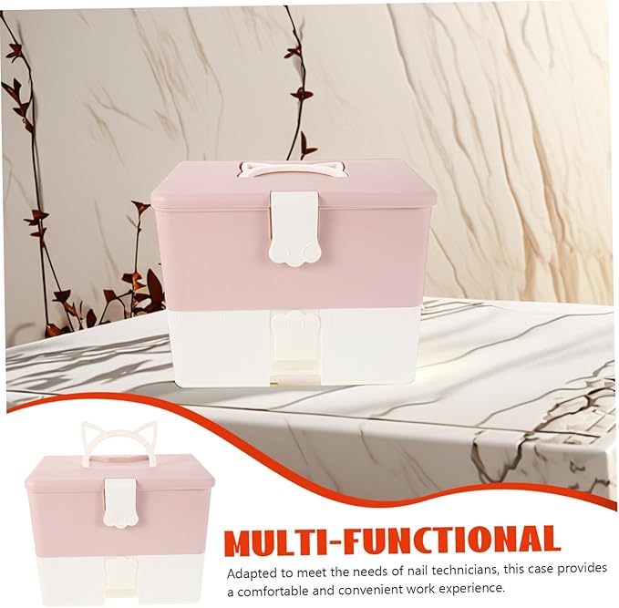 Nail Supply Organizer Case Makeup Box Nail Polish Holder for Travel Home