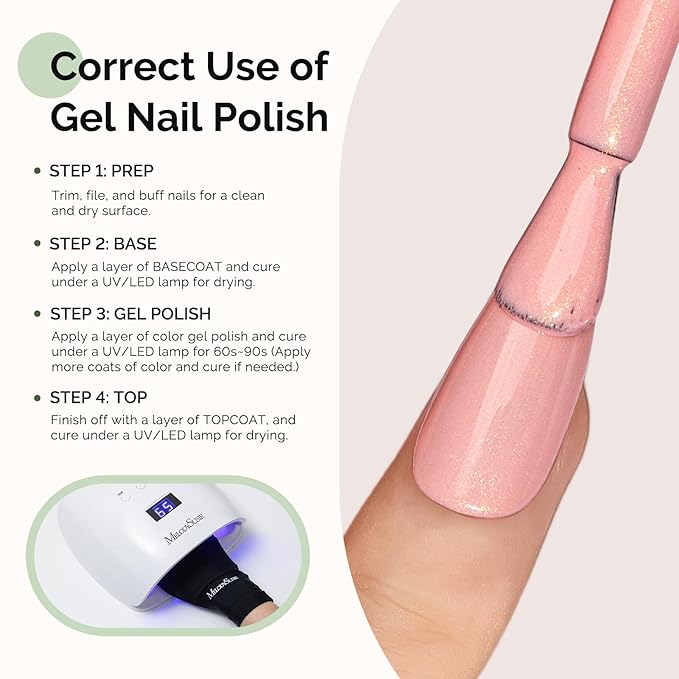 MelodySusie Hema Free Gel Nail Polish, 0.5 Fl Oz Thick Ballerina Pink Gel Polish, Non-Toxic, Long Lasting, Soak Off UV Nail Polish, Manicure Nail Design Salon DIY Nail Art at Home B3601