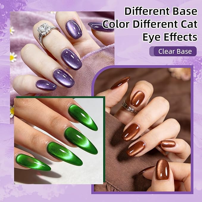 JODSONE 20 Colors Cat Eye Gel Nail Polish Kit with Base Coat Top Coat Magnet for at Home DIY Nail Art