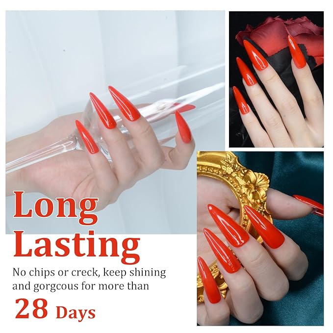 Dip Powder French Collection Nail Art Starter Manicure Salon DIY at Home, Odor-Free & Long-Lasting, Christmas Red Dip Powder, 28g