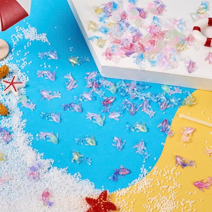 KISSITTY 140Pcs Goldfish Nail Charms 3D Goldfish Nail Art Charms Resin Animal Nail Art Decoration for Manicure