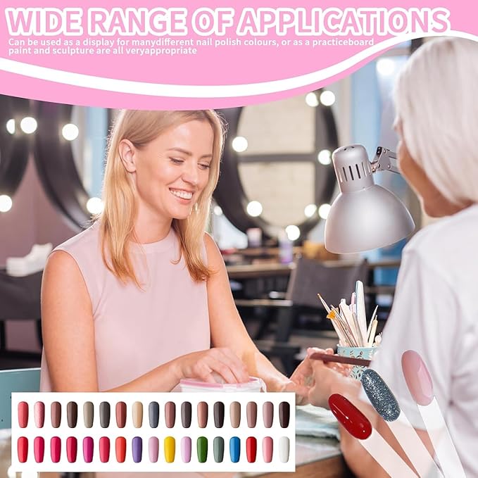 200PCS Clear Swatches for Nail Polish with Number Stickers, Oval Nail Swatches Nail Color Display Sticks for Gel Polish, Nail Art Practice Tips for Technicians & DIY Salon Use