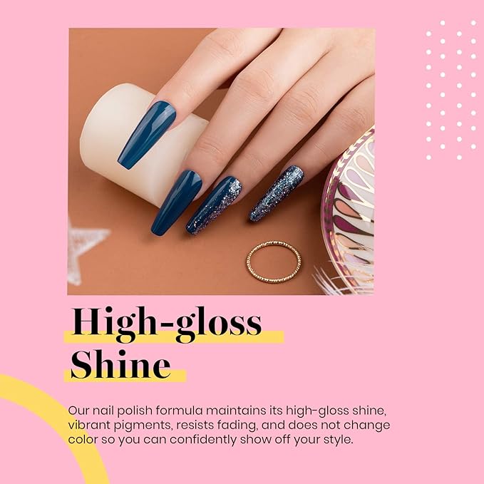 Beetles Dark Teal Gel Nail Polish Gel Polish 15ml Aegean Dark Navy Blue Jewel Tone Nail Art Manicure Salon DIY Decoration at Home Soak Off Uv Lamp Cured Gift for Women