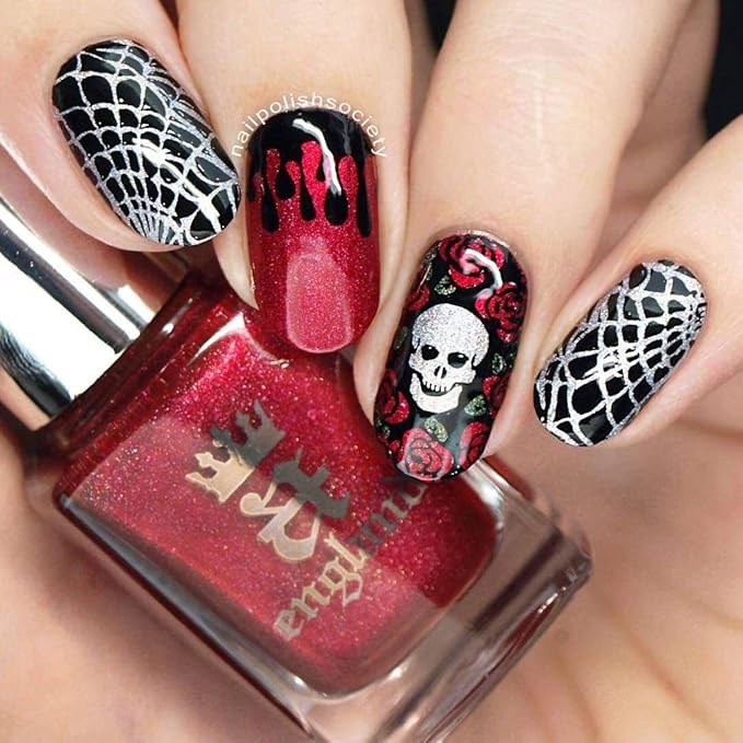 Whats Up Nails - B031 Gothic Affection Stamping Plate for Halloween Nail Art Design