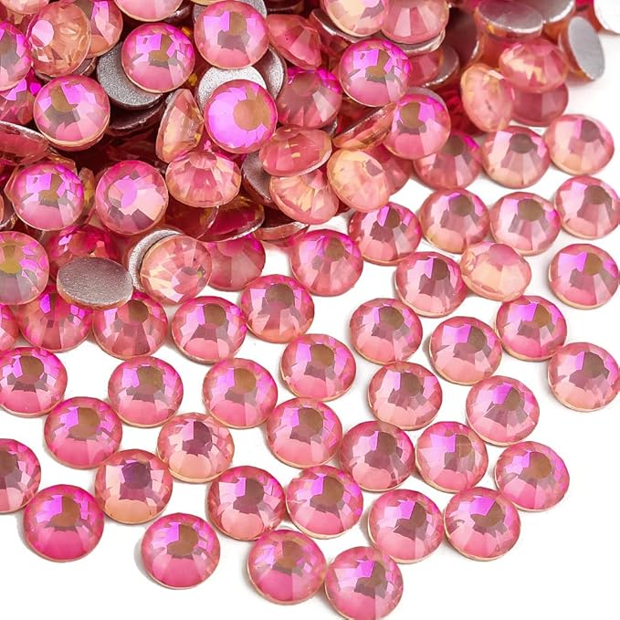 Blinginbox Rhinestones for Crafting,Flatback Rhinestones Glass Gems Stones Round Gemstones Non-Hotfix Crystal for Crafts Nail Decoration,Pink Rose Crystal(3.8-4.0mm) SS16/1440pcs