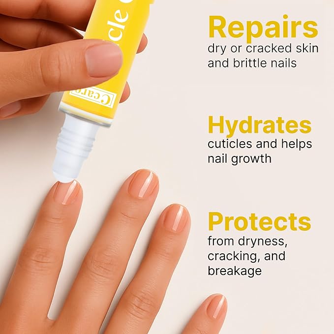 C CARE Milk and Honey Roll-On Cuticle Oil | Natural Revitalizing Hydrating Nail Oil For Repaired Cuticles Overnight | Remedy For Damaged Skin And Thin Nails | Paraben Cruelty Free Formula | 10ml
