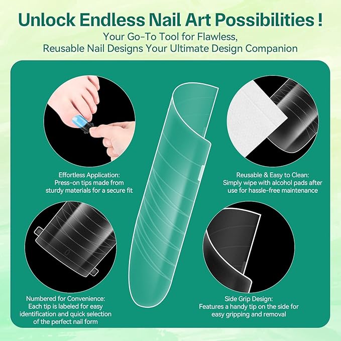 160PCS Straight Polygel Nail Forms for Toes, Reusable Dual Forms for Poly Extension, Full Cover Molds for Acrylic Toenails Pedicure, DIY Nail Art at Home, Tonenails Builder Gel Forms