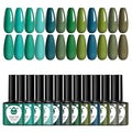 Classic Gel Nail Polish Set, 12 Colors Nude Gray Pink, Nail Polish Gel Manicure Kit (Forest of energy, 12pcs)