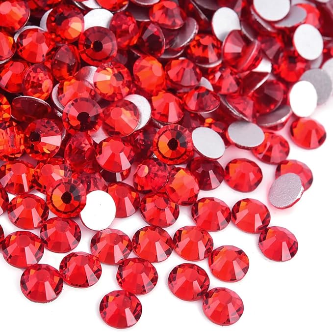 Blinginbox 1440 Pieces SS20/4.6-4.8mm Flat Back Crystal Rhinestones Round Gems for Nail Art,Lt.siam