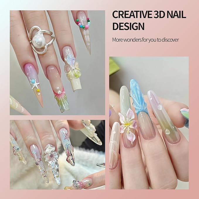3D Gel Nail Art Kit-Mocha Nude Solid Builder Gel for Nails 3D Sculpting Carving Building Modeling Hard Extension for Beginner DIY Salon at Home Cured Needed