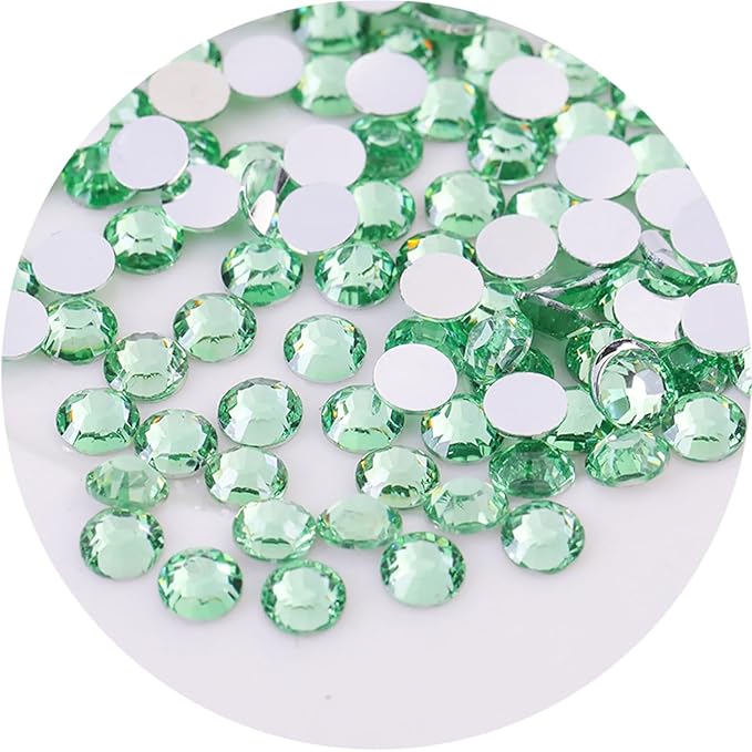4500 Pcs SS12 3mm Flatback Rhinestones for Nails Art Crafts Glitter Round Gems Crystals DIY Clothes Shoes（Light Green)