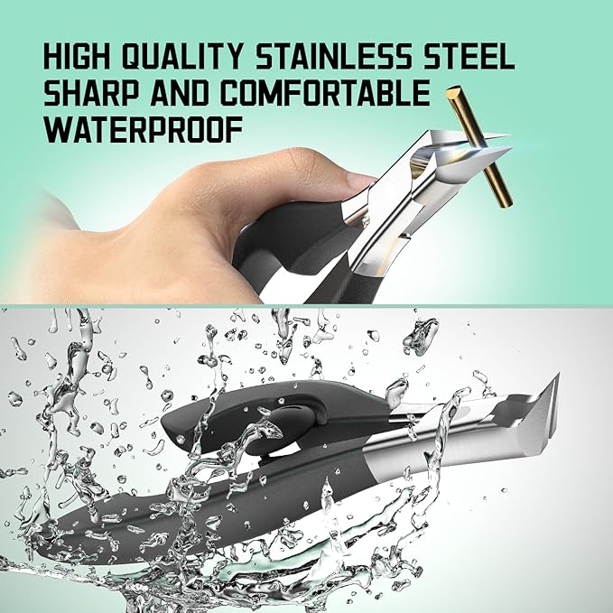 Upgrade Nail Nippers Professional Podiatrist Ingrown Toenail Clippers for Seniors Men,Slanted Eagle Beak Nail Clippers for Thick Toe Nails Cutter, Cuticle Remover Trimmer,Ingrown Toenail Scissors