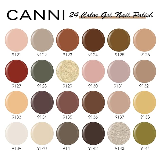 CANNI 30Pcs Gel Nail Polish Set - 9ML Winter Nude Brown Beige Khaki Neutral Gel Polish Kit, Soak Off UV LED Nail Art Starter Set, Skin Tone for Home & Salon Manicure