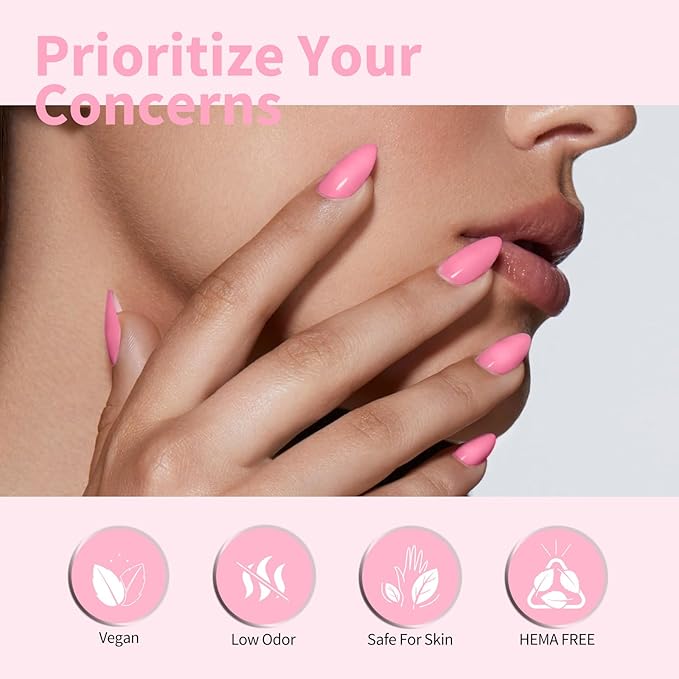 CANNI Baby Pink Gel Nail Polish, 1Pcs Pink Gel Polish Color Nail Polish High Gloss Soak Off U V Nail Manicure Salon DIY