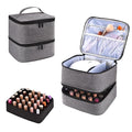 Upgraded Nail Polish Organizer Case - Holds 30 Bottles and 1 Nail Light, Double-layer Nail bag Organzier Case Nail Polish Storage Bag with Handles (Style B-Grey)