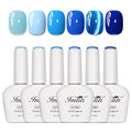 Imtiti 6 Pcs Gel Nail Polish Set, Large Capacity 10ml Same Color Same Bottle Cap Gel Polish Set,Navy Blue Long Lasting UV/LED Soak Off Nail Art Manicure Salon DIY at Home,Cat Eye Blue(10ml*6)