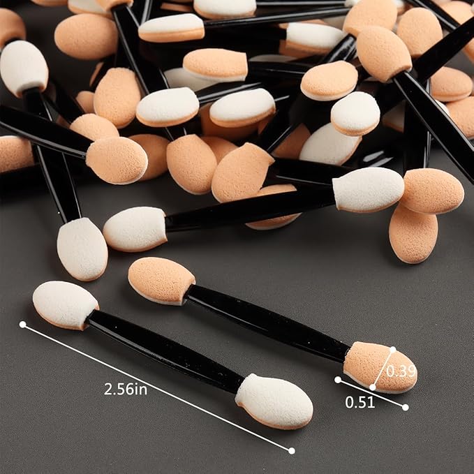 Disposable Eyeshadow Applicators, 100PCS Chrome Nail Powder Applicator Brush, Dual Side Eye Shadow Sponge Sticks, Nail Glitter Powder Pigment Pen Brush, Nail Art Applicator Tools